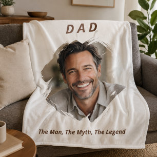 Photo Daddy man myth legend kids cream beige Fleece Blanket