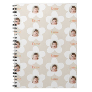  Photo daisy boho retro terracotta natural fun Notebook