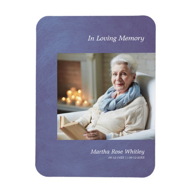 Photo Dear One Remember Faux Blue Metallic Effect Magnet (Vertical)