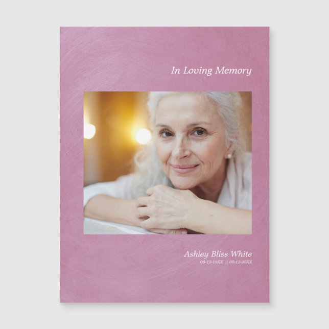 Photo Dear One Remember Mauve Faux Metallic Effect (Front)