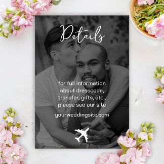 Photo Destination Boarding Pass Wedding Enclosure Card