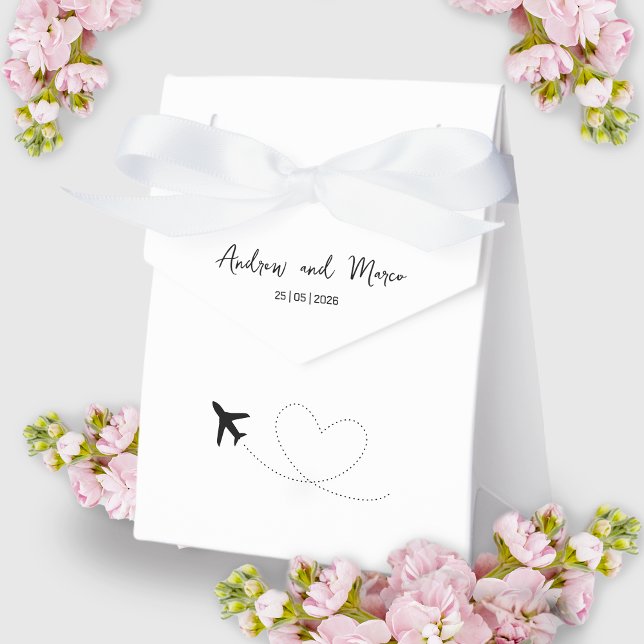 Photo Destination Boarding Pass Wedding Favour Box (Destination Boarding Pass Wedding Favor Box)