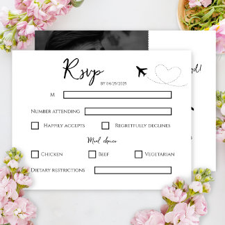 Photo Destination Boarding Pass Wedding RSVP Card