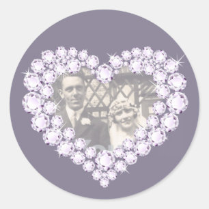Photo diamond anniversary grey white stickers