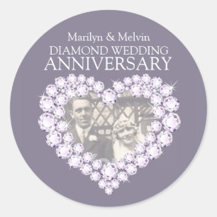 Photo diamond anniversary grey white stickers