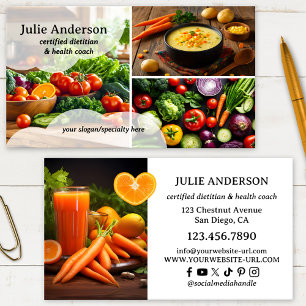 Photo Dietician Nutritionist Health Coach Business Card