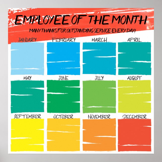 Photo display employee of the month recognition poster (Front)