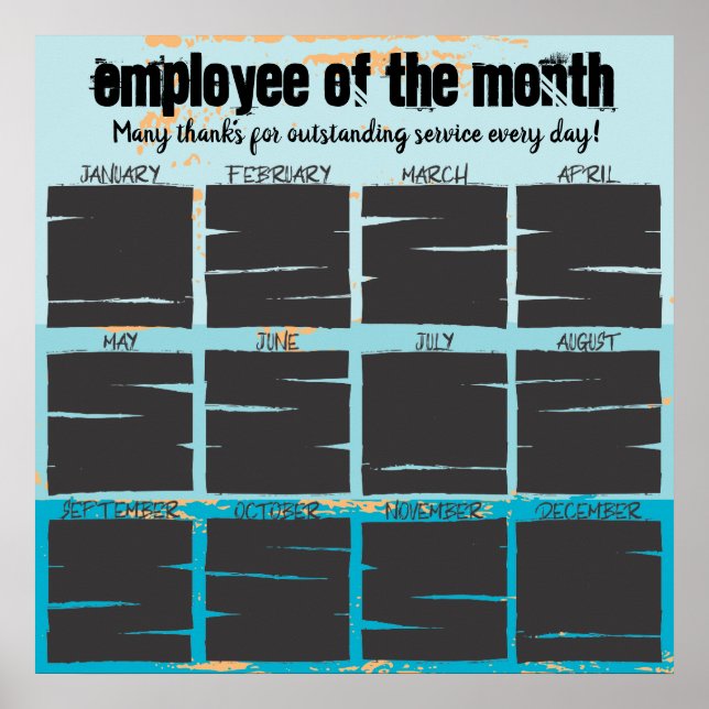 Photo display employee of the month recognition poster (Front)