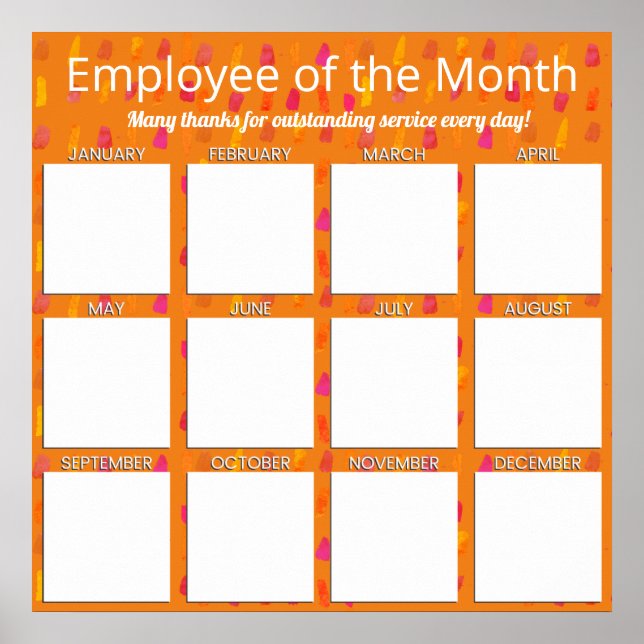 Photo display employee of the month recognition poster (Front)