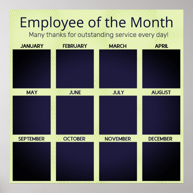 Photo display employee of the month recognition poster (Front)