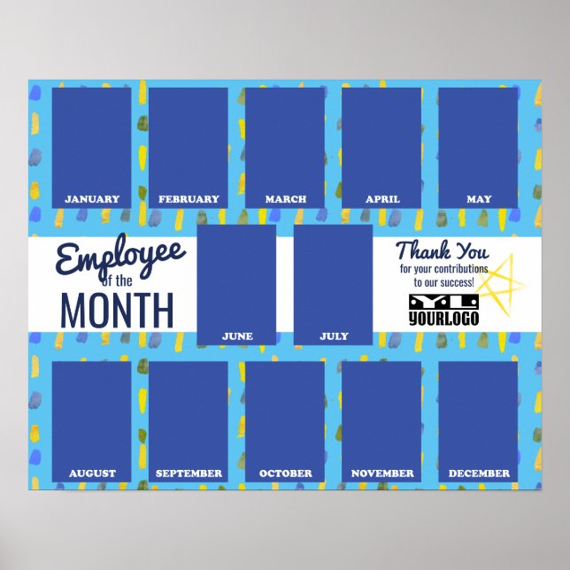 Photo display employee of the month recognition poster (Front)