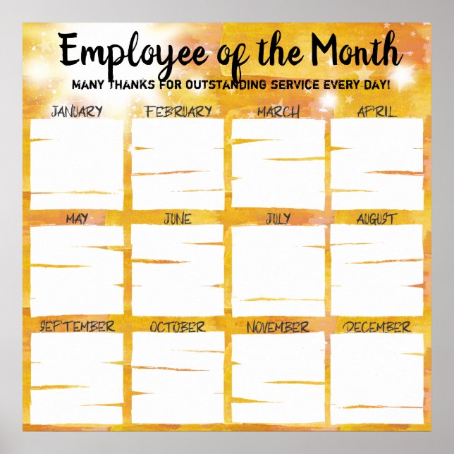 Photo display employee of the month recognition poster (Front)