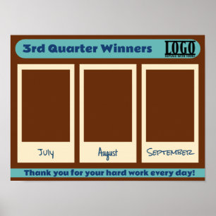 Photo display quarterly top performers sales poster