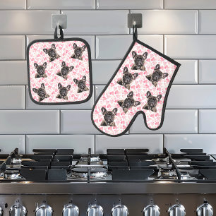 Photo Dog Cat Custom Face Portrait Oven Mitt & Pot Holder Set