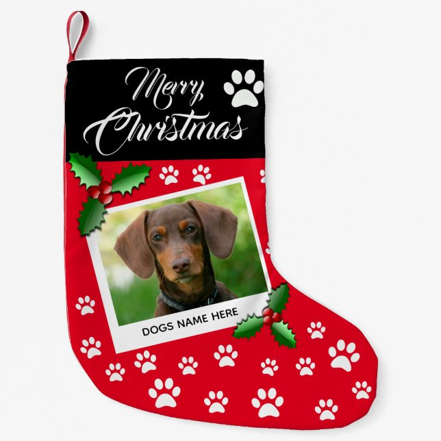 Photo Dog Christmas Stockings (Front)