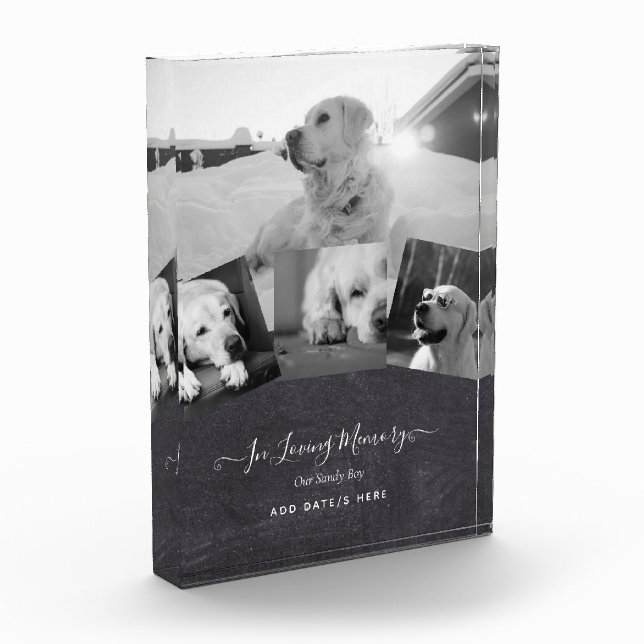 PHOTO Dog Memorial Gift- Pet Loss Keepsake Collage Block (Left)