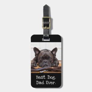 Photo Dog Personalised Best Dog Dad Ever Black Luggage Tag