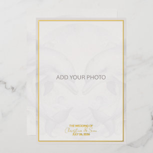 Photo Dolphin Real Foil Wedding Invitation