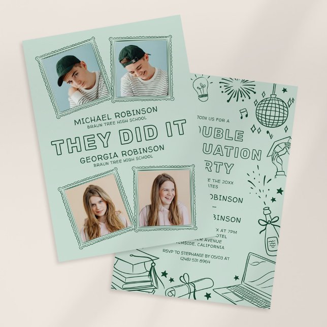 Photo Doodle Joint Graduation Invite Announcement (Creator Uploaded)