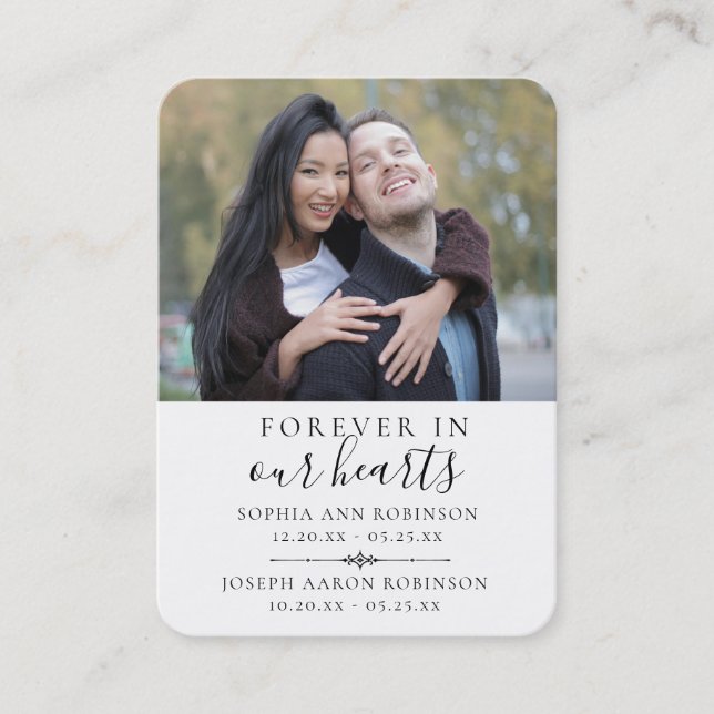 Photo Double Memorial Funeral Prayer Card (Front)