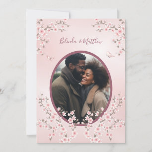 Photo Dusty Pink Cherry Blossom Wedding Invitation