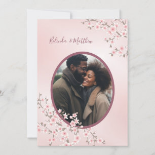 Photo Dusty Pink Cherry Blossom Wedding Invitation