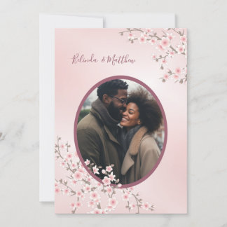 Photo Dusty Pink Cherry Blossom Wedding Invitation