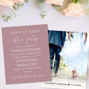 Photo Dusty Rose Wedding Reception Invitation