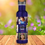 Photo DYI Collage World’s Greatest Dad Cool Modern 710 Ml Water Bottle<br><div class="desc">“World’s Greatest Dad.” Let Dad know what you really think of him. Time for him to quench his thirst after a workout with this cool water bottle sporting a personalised photo collage and bold, modern white typography with a graphic black banner on a teal blue stainless steel background. Customise with...</div>