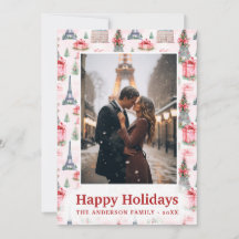 Photo Eiffel Tower Chic Paris Pink Christmas