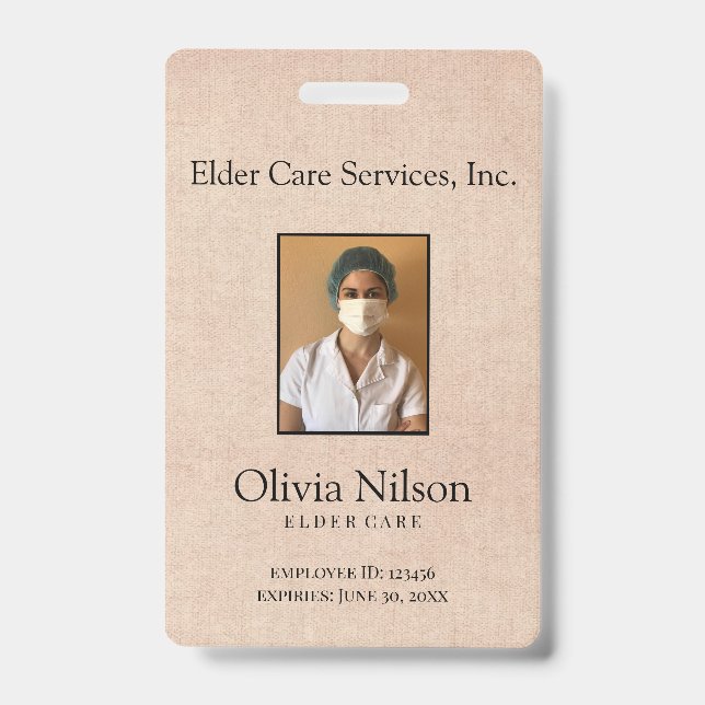 Photo Elder Care ID Badge (Front)