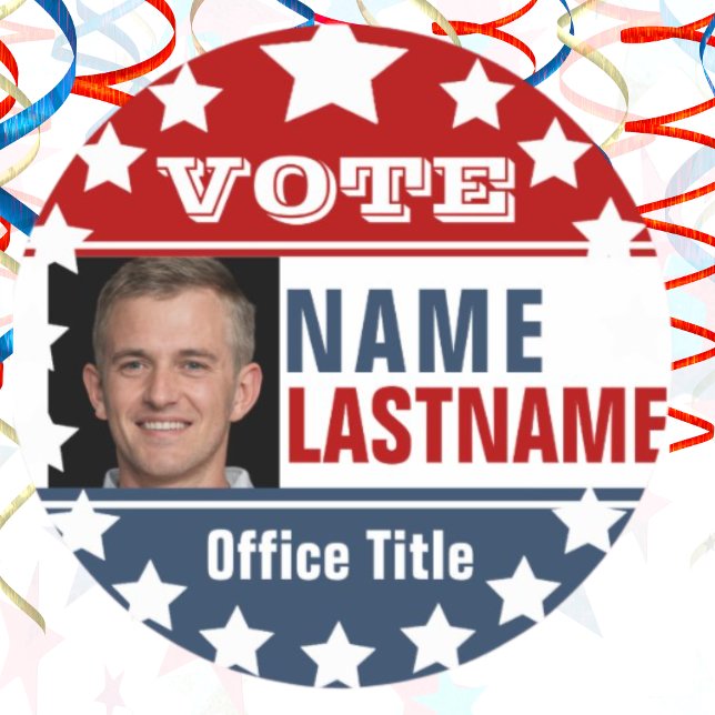 Photo Election Campaign Classic Round Sticker (Creator Uploaded)