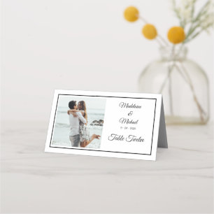 Photo Elegant Black Wedding Table Number Place Card