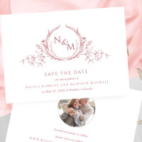 Photo, Elegant Blush Pink Monogram Wedding