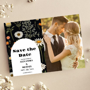 Photo Elegant Boho Wildflower Wedding Save The Date