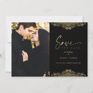 Photo Elegant Fake Golden Filigree Wedding