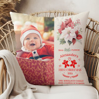 Photo Elegant Floral Baby's First Christmas