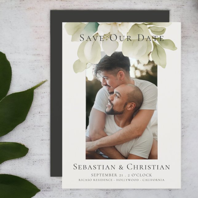 Photo Elegant Foliage Save The Date Wedding (Photo Elegant Foliage Save The Date Wedding announcement from Ricaso)