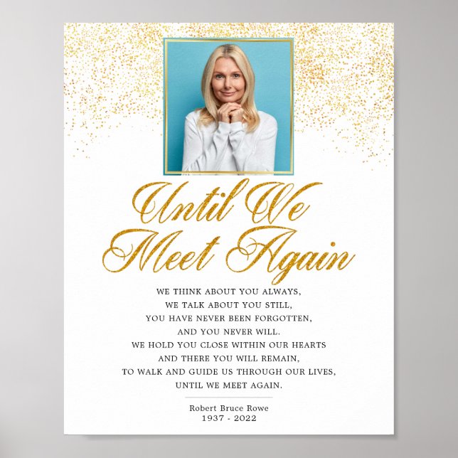 Photo Elegant Memorial Funeral Poem Sign (Front)