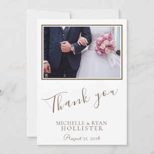 Photo Elegant Message Thank you Wedding Photo Card