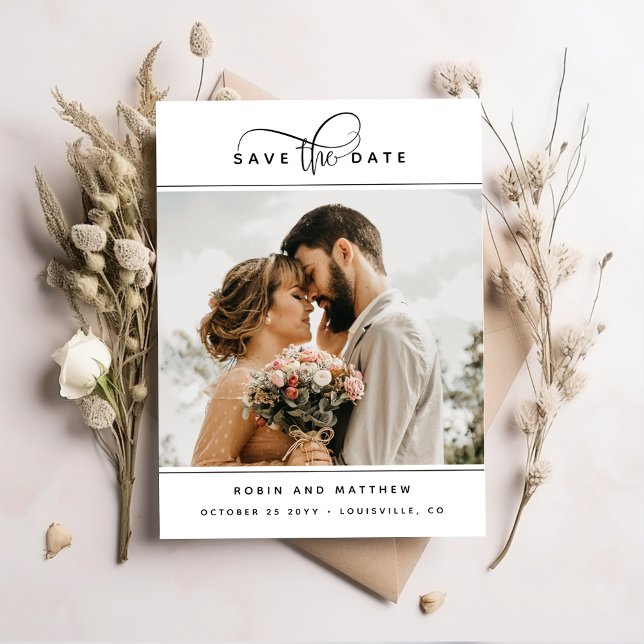 Photo, Elegant Modern Romantic and Minimal Wedding Save The Date (Creator Uploaded)