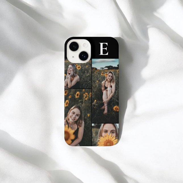 Photo Elegant Monogram Black iPhone Case (Creator Uploaded)