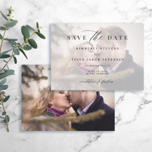 Photo elegant script simple modern wedding save the date