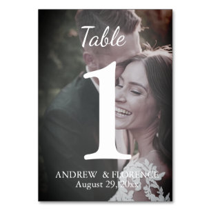 Photo Elegant Serif and Cursive Typography  Table Number