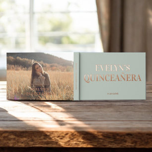 Photo Elegant Simple Quinceanera Guest Book