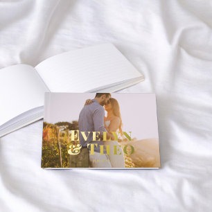 Photo Elegant Simple Wedding Guest Book