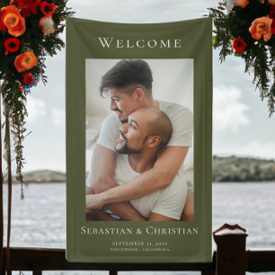 Photo Elegant Simple Welcome Wedding Banner