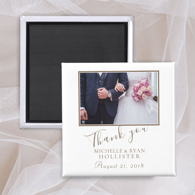 Photo Elegant Thank you Wedding Magnet (Creator Uploaded)