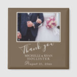 Photo Elegant Thank you Wedding Magnet<br><div class="desc">A favour wedding magnet with personalizable wedding photo,  names and wedding date. An elegant and stylish thank you magnet - great as a gift for your guests.</div>