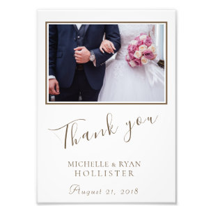 Photo Elegant Thank you Wedding Photo Print